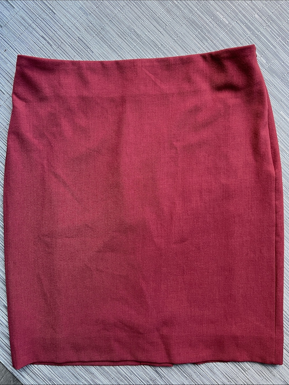 MM. Lafleur Skirt 8 Burnt Orange Red Pencil Side Zip Wear to Work Capsule